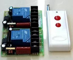 ชุด relay 220vไร้สายผ่านคลื่นวิทยุ  500-1000m (คุมไฟฟ้า5-220v 10A)แยกตัวลูก2ตัว